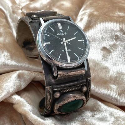 LOT 581: Lorus Quartz Watch with Artisan Crafted Cuff Band