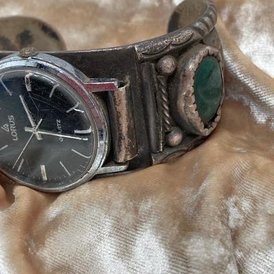 LOT 581: Lorus Quartz Watch with Artisan Crafted Cuff Band