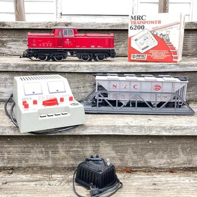 LOT 583: Vintage Trains and Accessories - Jumbo LGB 50101 Transformer, Locomotive, MRC Trainpower 6200 and More