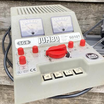 LOT 583: Vintage Trains and Accessories - Jumbo LGB 50101 Transformer, Locomotive, MRC Trainpower 6200 and More