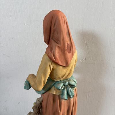 LOT 586: Vintage Brown Glazed Planter, Made in USA Planter & "Gathering Granny" Figurine