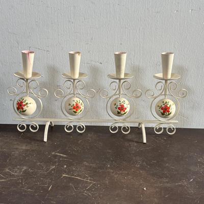 LOT 589: MCM Vtg Bo Svensk HB Sweden 4 Light Candelabra, Baret Ware, Made in England Canton Compote, Pair of Smokey Glass Tumblers...
