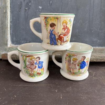 LOT 590: Slate Chalkboard, Warwick Child's Baby Mugs, Crayola Crayons, Bradley Kindergarten Cutting Paper