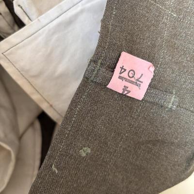 LOT 593: Military Issued Clothing: Officers Shirt, Uniform Jacket & Trousers & Trench Coat