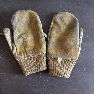 LOT 594: Military Issued Coat, Long John Thermal Shirts/Pants, Gloves along with Leather Mittens