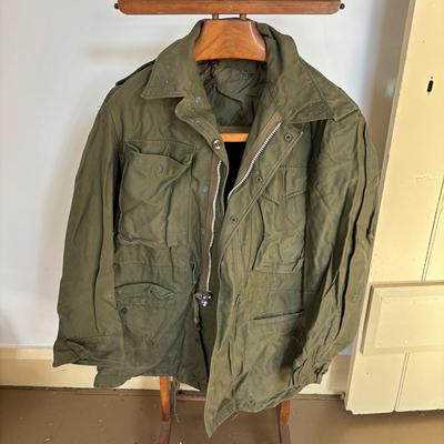LOT 594: Military Issued Coat, Long John Thermal Shirts/Pants, Gloves along with Leather Mittens
