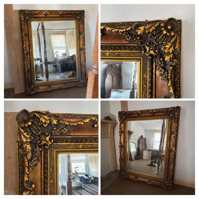 LOT 596: Very Large Ornate Framed Mirror (52" x 64")