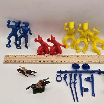 LOT 598: Vintage Postcards, Plastic Toy Figures, & Metal Miniatures