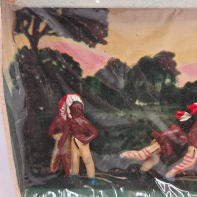 LOT 598: Vintage Postcards, Plastic Toy Figures, & Metal Miniatures