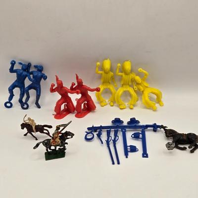 LOT 598: Vintage Postcards, Plastic Toy Figures, & Metal Miniatures