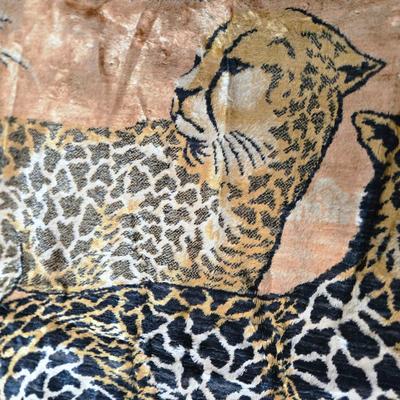 LOT 599: Toscano Maharajah Elephants Upholstered & Leopard Tapestry