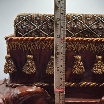 LOT 599: Toscano Maharajah Elephants Upholstered & Leopard Tapestry