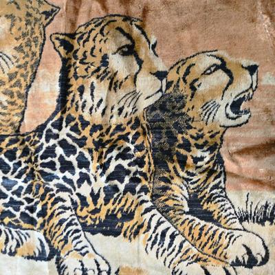 LOT 599: Toscano Maharajah Elephants Upholstered & Leopard Tapestry