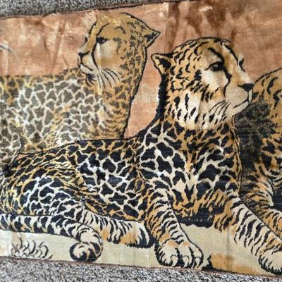 LOT 599: Toscano Maharajah Elephants Upholstered & Leopard Tapestry