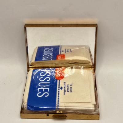 LOT 601: Antique Hand Mirror, Tissue Holder, & Lipstick