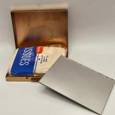 LOT 601: Antique Hand Mirror, Tissue Holder, & Lipstick