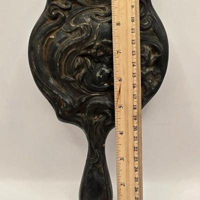 LOT 601: Antique Hand Mirror, Tissue Holder, & Lipstick