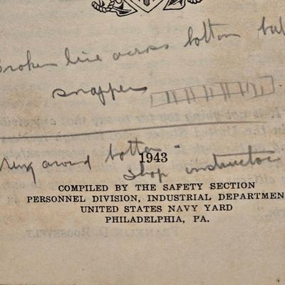 LOT 602: Antique Miner's Helmet, 1945 William Piper Flight Manuel, Philadelphia Navy Yard Safety Handbook, Profit sharing Redemption...