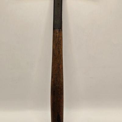 LOT 605: Cherry King Wooden Box , Antique Nut Cracker, Immersible Thermometer, Awl, Metal Gate Handle, Upholster Tack Hammer, &...