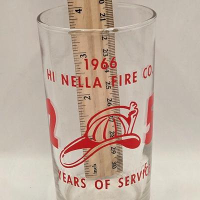 LOT 608: Hi Nella Fire Company 1966 Glass, Pine Hill Scout Mug, Milk Glass Sugar Bowl Regent Sheffield Knife, Glass Cake/Display Stands,...