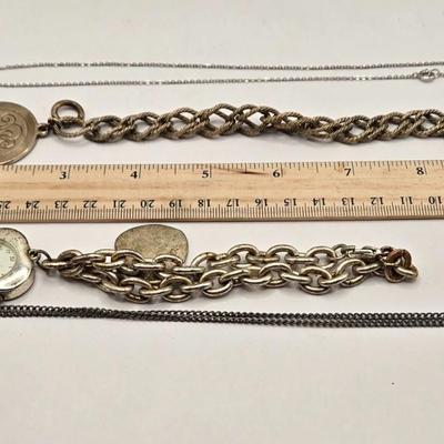 LOT 610: Silk Knitted Handbag & Various Pieces of Jewelry