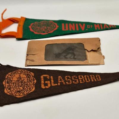 LOT 616: Chinese Cricket Box, "Lost World Watches", Small Pennant Flags, Marbles, Bruce Wayne Ring, Rulers, Wooden Box,& More