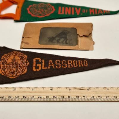 LOT 616: Chinese Cricket Box, "Lost World Watches", Small Pennant Flags, Marbles, Bruce Wayne Ring, Rulers, Wooden Box,& More