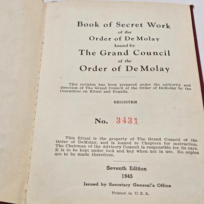 LOT 617: Free Mason Jewelry & Books of The Order of DeMolay