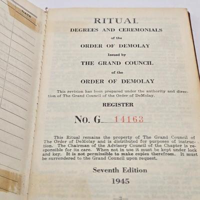 LOT 617: Free Mason Jewelry & Books of The Order of DeMolay