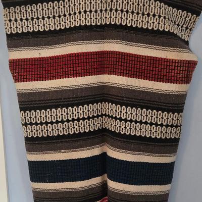 LOT 618: Vintage Blanket Vest, Neolite Boots with Detailed Decoration, & Unknown Brand Black Boots