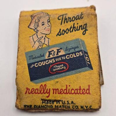 LOT 619: Various Postcards, Greeting Cards, Comic Strips, Matches, Stamps, & Coin Trick Block Puzzle Instructions