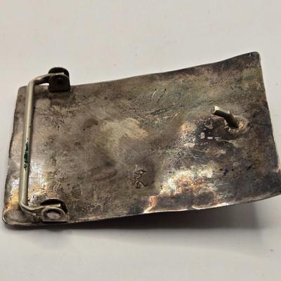 LOT 620: Silver Toned Belt Buckle, Bolo Tie, & Watch Band Parts