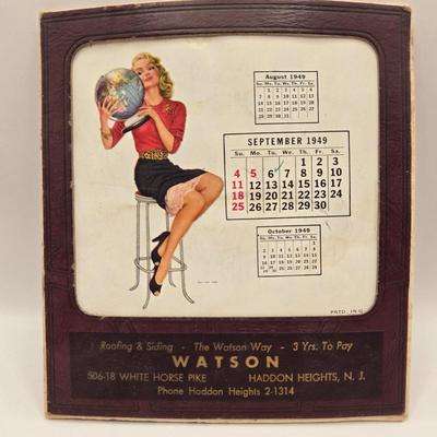LOT 621: "Watson" 1949 Calendar, Desk Calendar, & Paper Weight