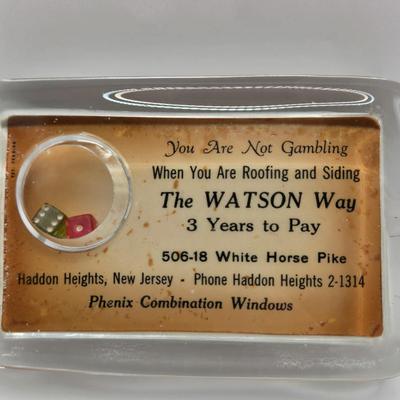 LOT 621: "Watson" 1949 Calendar, Desk Calendar, & Paper Weight