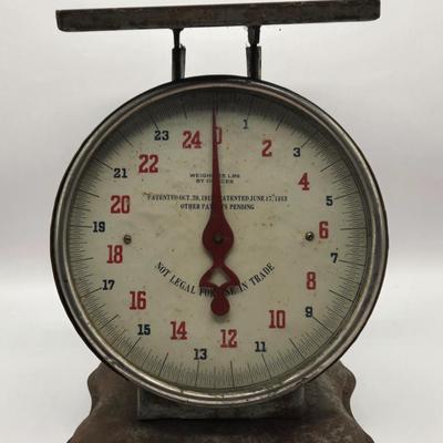 LOT 624:Antique Kitchen Scale, & Veg-O-Matic Food Preparer