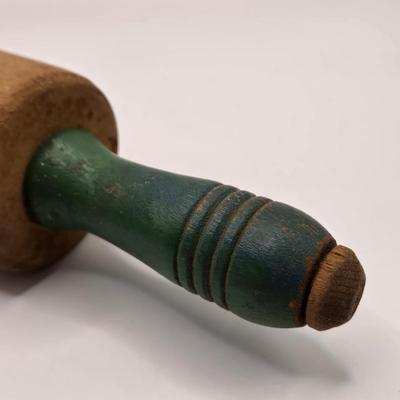 LOT 626: Small Pitcher , Appears to be Handmade, Antique Stoneware Crock Jug, Vintage Rolling Pin,1926 Hellmann's Mayonnaise...