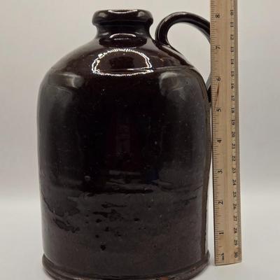 LOT 626: Small Pitcher , Appears to be Handmade, Antique Stoneware Crock Jug, Vintage Rolling Pin,1926 Hellmann's Mayonnaise...