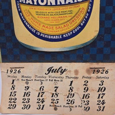 LOT 626: Small Pitcher , Appears to be Handmade, Antique Stoneware Crock Jug, Vintage Rolling Pin,1926 Hellmann's Mayonnaise...