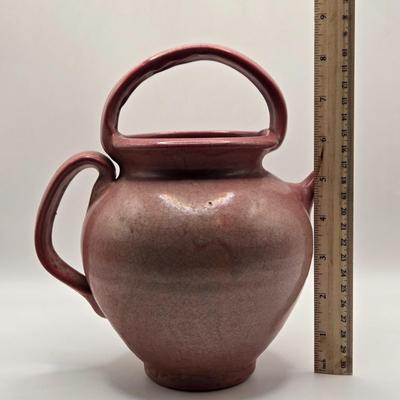 LOT 626: Small Pitcher , Appears to be Handmade, Antique Stoneware Crock Jug, Vintage Rolling Pin,1926 Hellmann's Mayonnaise...