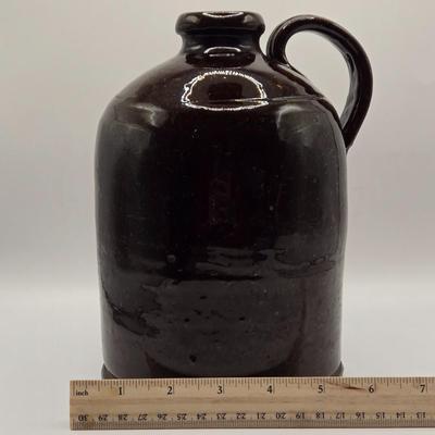 LOT 626: Small Pitcher , Appears to be Handmade, Antique Stoneware Crock Jug, Vintage Rolling Pin,1926 Hellmann's Mayonnaise...
