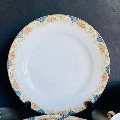 LOT 628: Nippon Magenta China Including Diner Plates, Serving Platter and Bowls with Lids, Cups Saucers and More