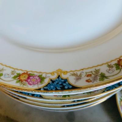 LOT 628: Nippon Magenta China Including Diner Plates, Serving Platter and Bowls with Lids, Cups Saucers and More