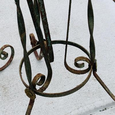 LOT 631: Set of Two (2) Painted Metal Plant Stands