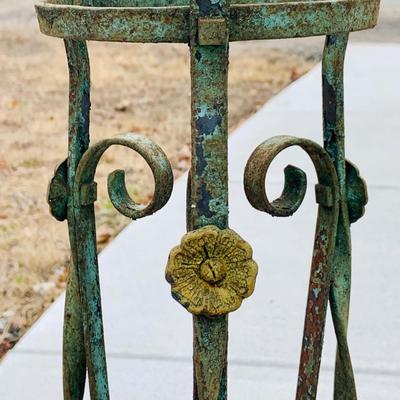 LOT 631: Set of Two (2) Painted Metal Plant Stands