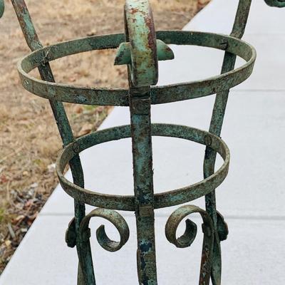 LOT 631: Set of Two (2) Painted Metal Plant Stands