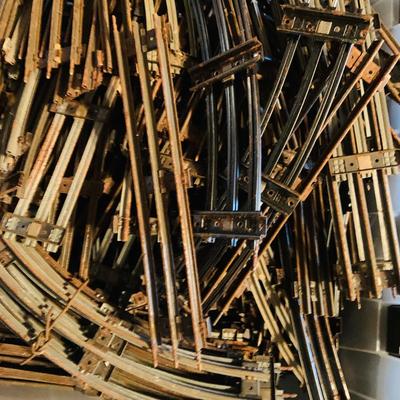 LO 632: Bin Full of Miniature Rail Road Train Tracks - As Is