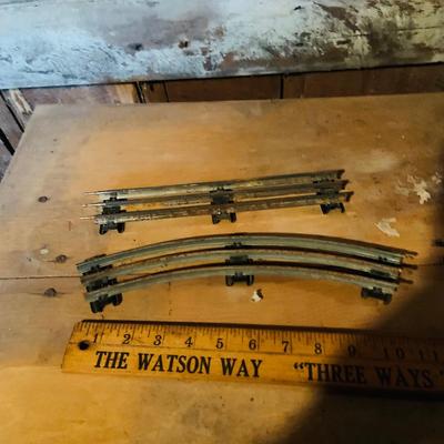 LOT 634: Bin Full of Miniature Rail Road Train Tracks - As Is