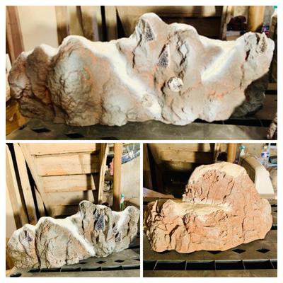 LOT 640: Two (2) Lemax Mountains and Unbranded Mountain for Miniature Rail Road or Other Displays