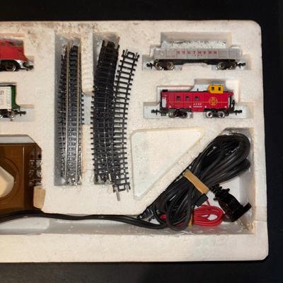 LOT 651: Bachman High Baller N Scale Train Set, K Line Watchman Shanty O/O-27 Scale & Bachman Hill Baller Super Racing Cars