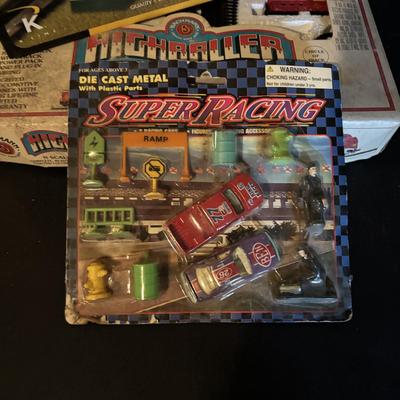 LOT 651: Bachman High Baller N Scale Train Set, K Line Watchman Shanty O/O-27 Scale & Bachman Hill Baller Super Racing Cars